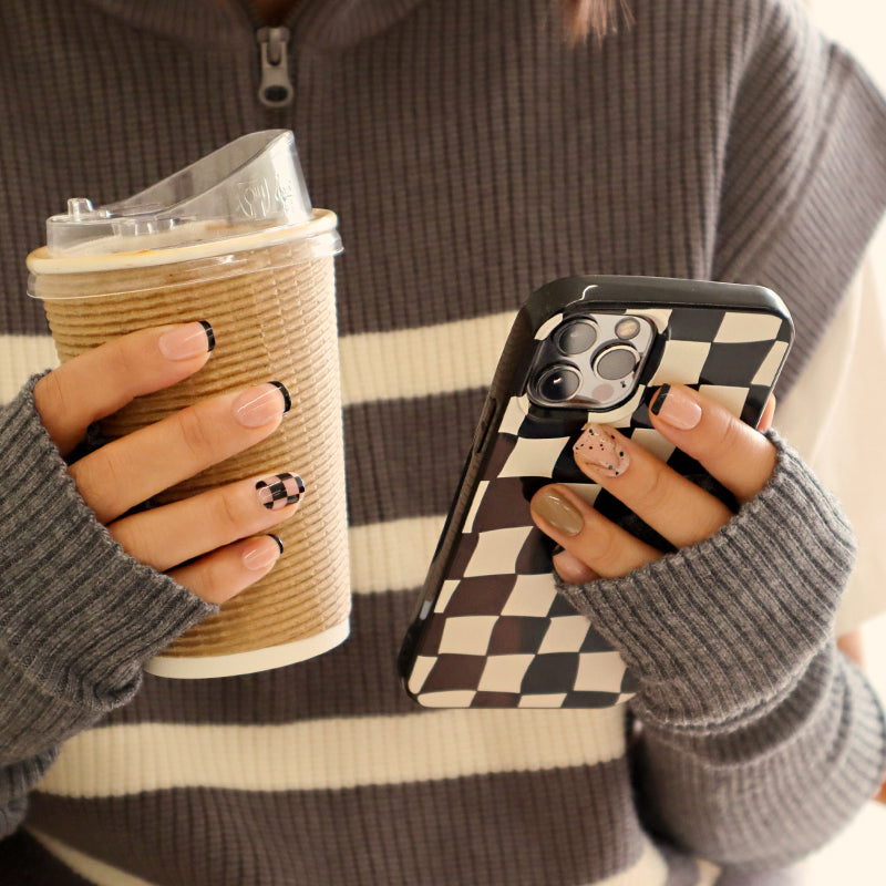 MUZMAK Nail Tips 36pcs #Egg Milktea(Regular Square)