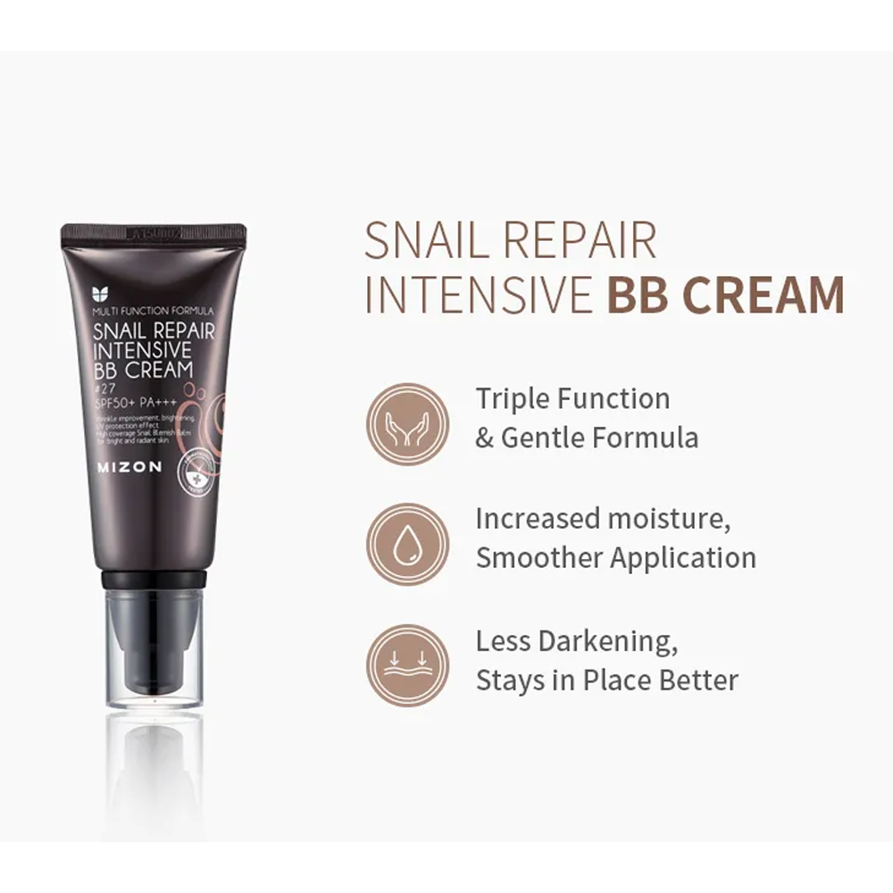 MIZON Snail Repair Intensive BB Cream SPF50+ PA+++ 50ml - 4 Colors - DODOSKIN