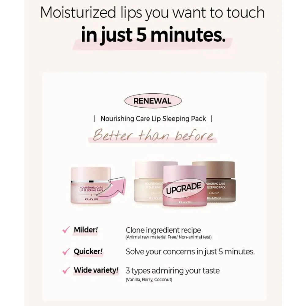KLAVUU Nourishing Care Lip Sleeping Pack 20g - 3 Types - DODOSKIN