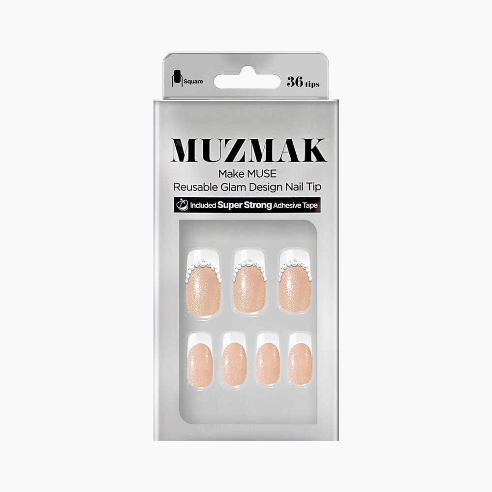 MUZMAK Nail Tips 36pcs #Tiara(Square)
