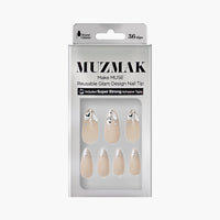 MUZMAK Nail Tips 36pcs #Splash(Round Stiletto)