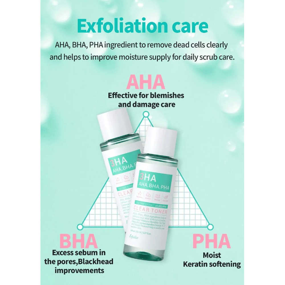 esfolio 3HA Clear Toner 150ml - DODOSKIN