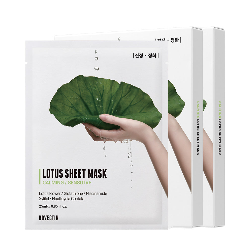 ROVECTIN Calming Lotus Sheet Mask 25ml (1ea / 5ea / 10ea) - DODOSKIN