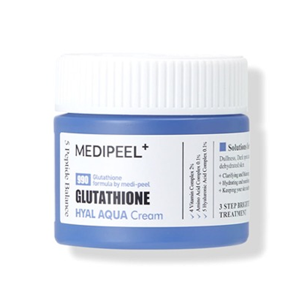 medi peel glutathione hyal aqua foaming gel 150ml Overview Brand MEDIPEEL Origin Korea Quantity 50g Details Contains 99% pure glutathione and 4 types of vitamins to fill the gap between skin layers and brighten the skin - Medi-Peel
