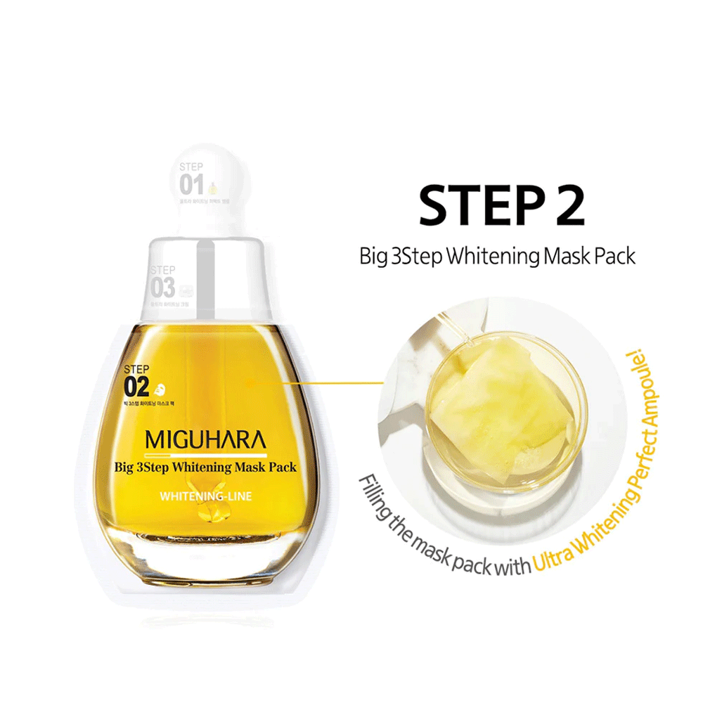 MIGUHARA Big 3 Step Whitening Mask Pack Origin * 10ea - DODOSKIN