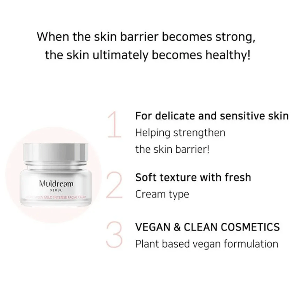 (NEWA) Muldream Vegan Green Mild Intense Facial Cream 60ml - DODOSKIN