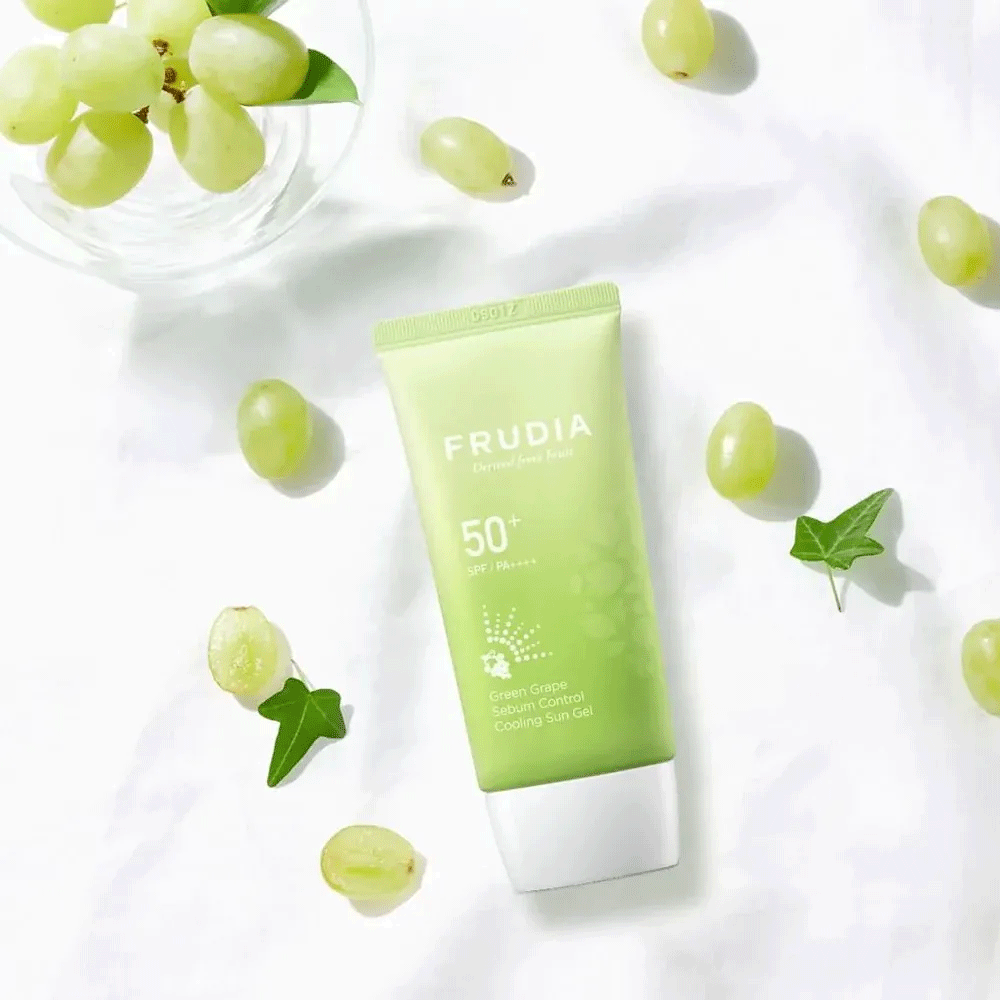 FRUDIA Green Grape Sebum Control Cooling Sun Gel SPF50+ PA++++ 50g - DODOSKIN