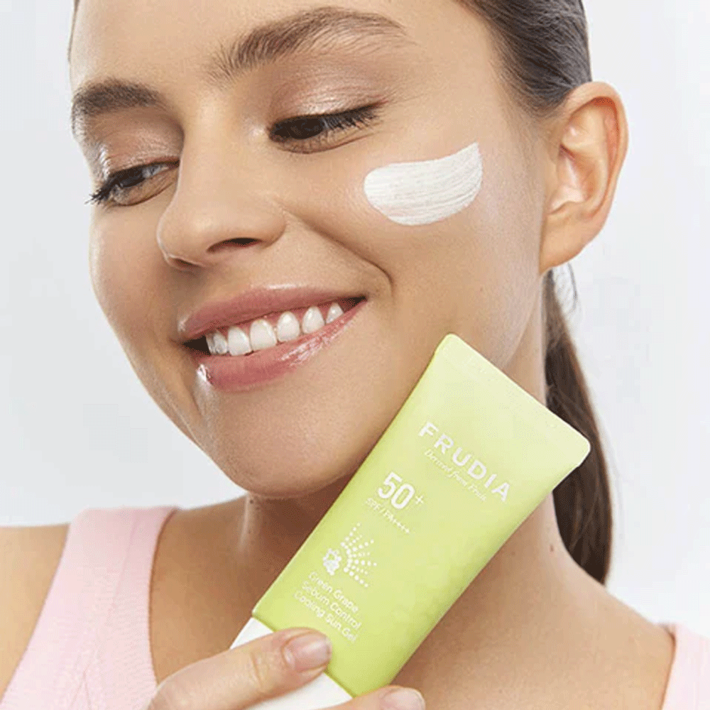 FRUDIA Green Grape Sebum Control Cooling Sun Gel SPF50+ PA++++ 50g - DODOSKIN