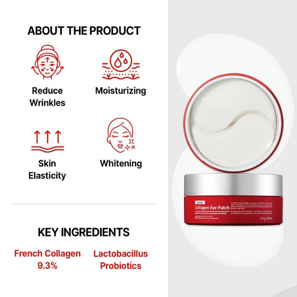 MEDI-PEEL Red Lacto Collagen Eye Patch 60 pcs - DODOSKIN