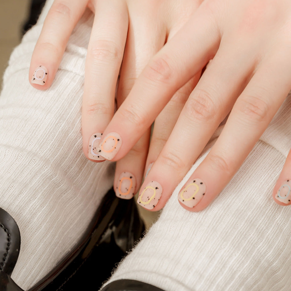 MUZMAK Nail Tips 36pcs #Cookie Ring(Short Square)