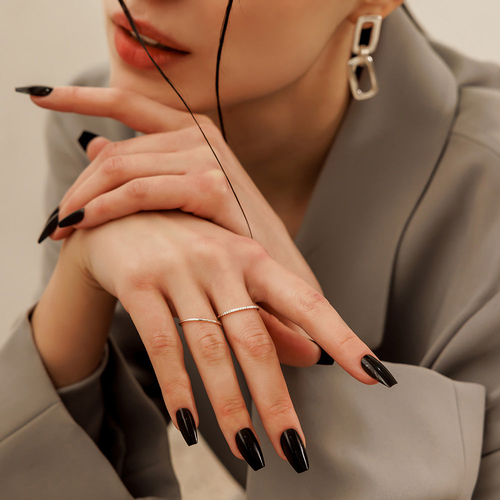 MUZMAK Nail Tips 36pcs #Chic Black (Coffin)