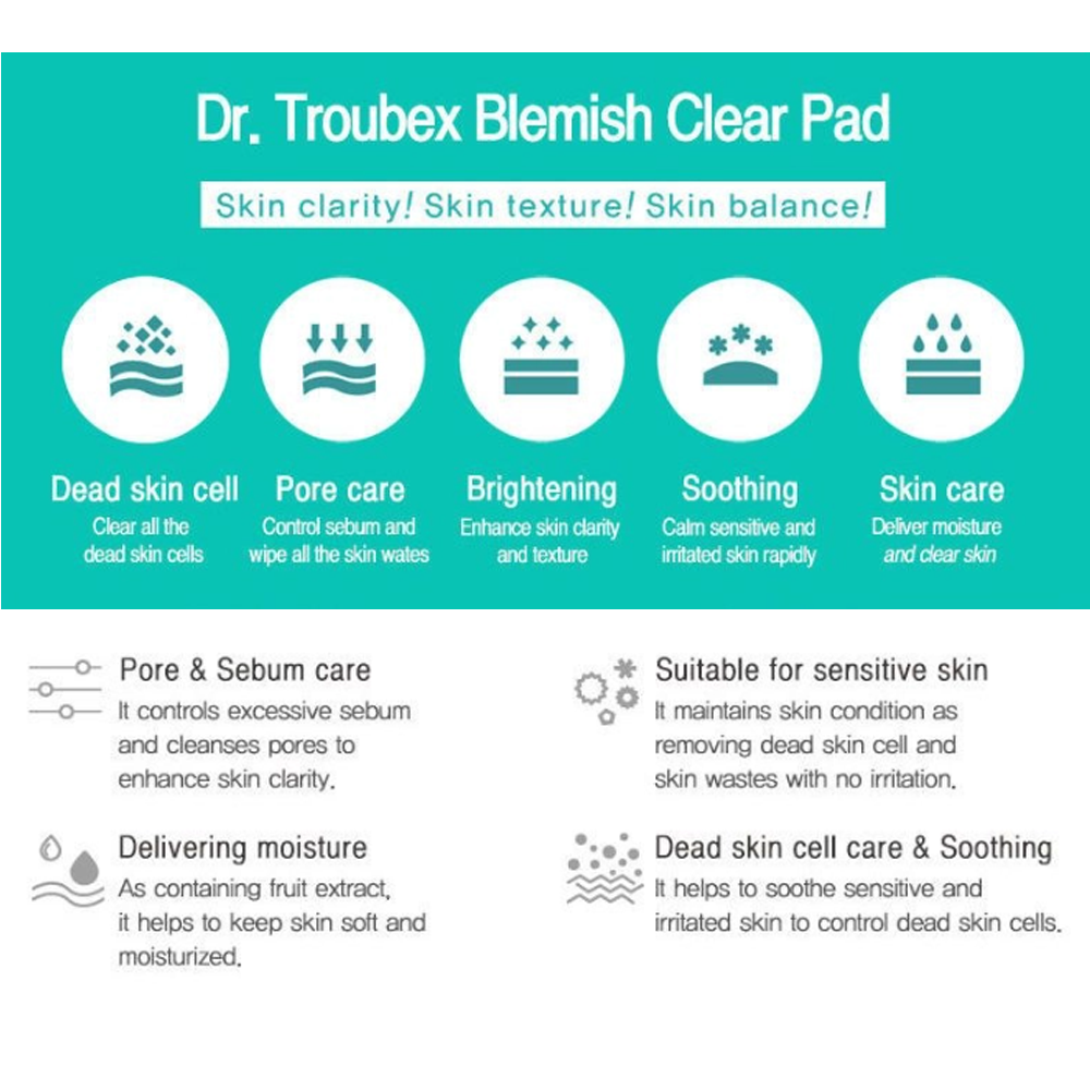 TOSOWOONG Dr. Troubex Blemish Pads 70pcs - DODOSKIN