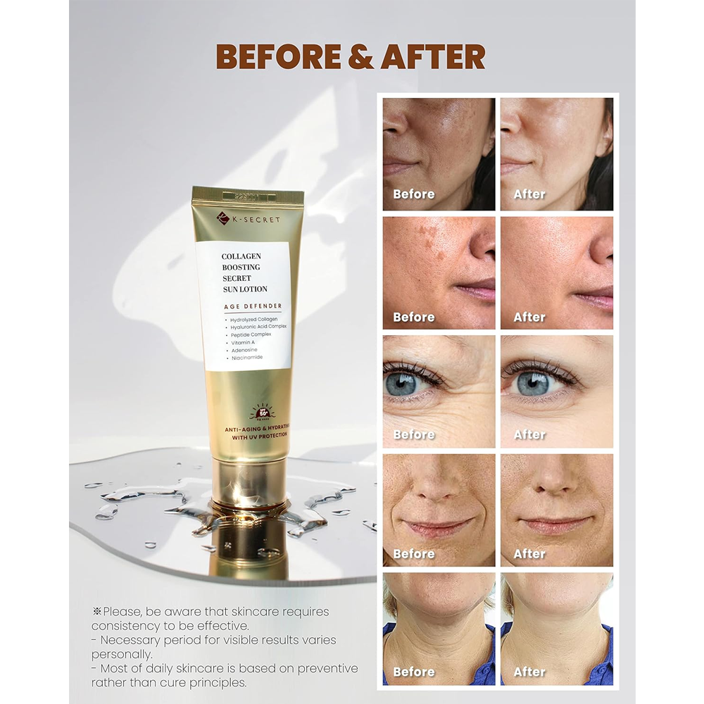 K-SECRET Collagen Boosting Secret Sun Lotion SPF 50+ PA++++ 60ml - DODOSKIN