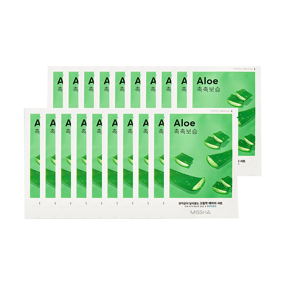 MISSHA - Airy Fit Sheet Mask - Aloe - 20ea*19g By Stylevana MISSHA - Airy Fit Sheet Mask - Aloe - 20ea*19g By Stylevana
