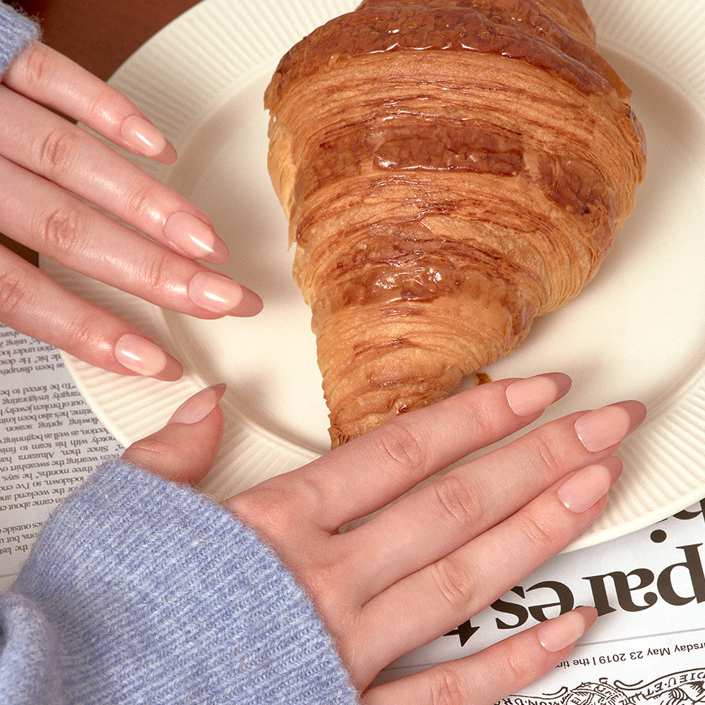 MUZMAK Nail Tips 36pcs #Cafe Latte(Almond)