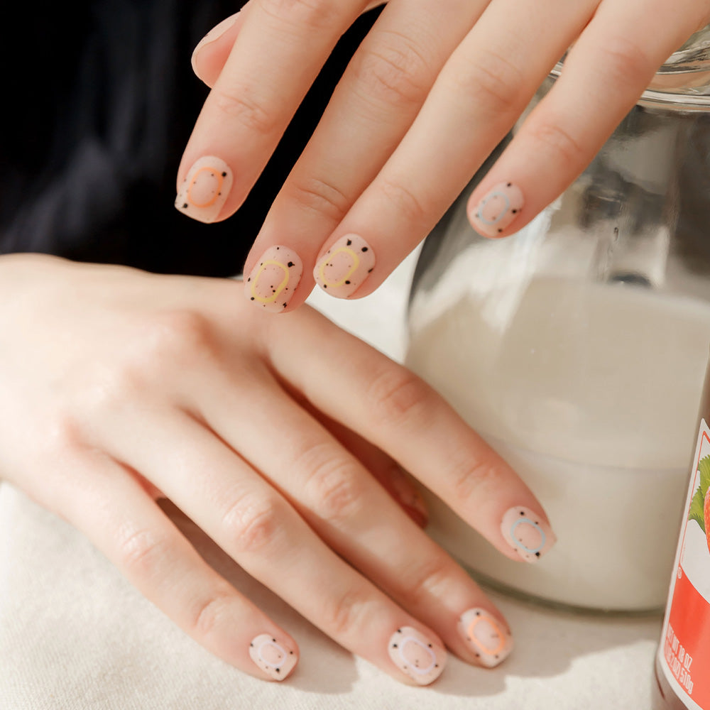 MUZMAK Nail Tips 36pcs #Cookie Ring(Short Square)