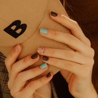 MUZMAK Nail Tips 36pcs #Mint Choco(Short Square)