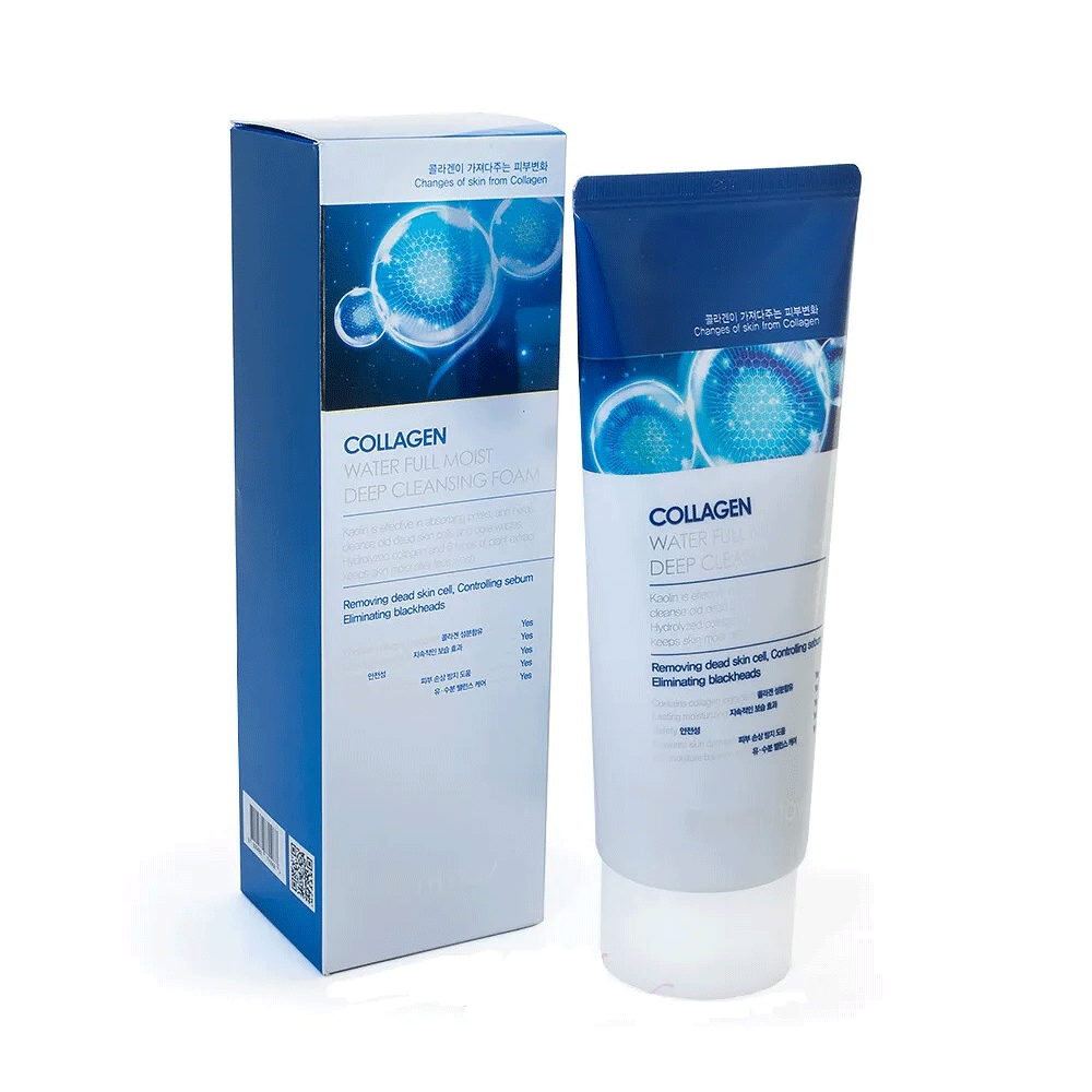 Farmstay Collagen Water Full Moist Deep Cleansing Foam 180ml - DODOSKIN