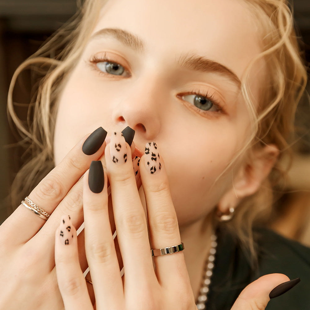 MUZMAK Nail Tips 36pcs #Black Hope(Coffin)