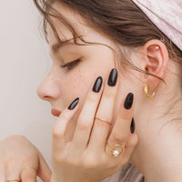 MUZMAK Nail Tips 36pcs #New Black(Almond)