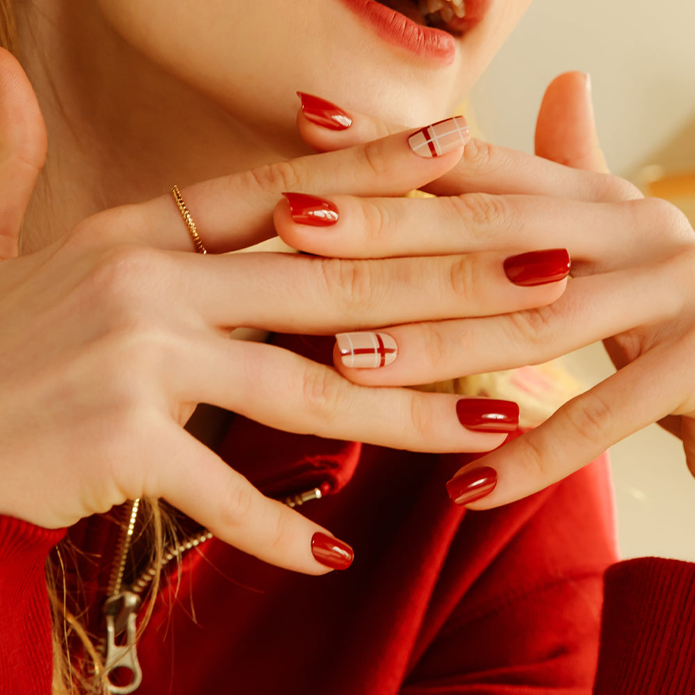 MUZMAK Nail Tips 36pcs #About Red(Regular Square)