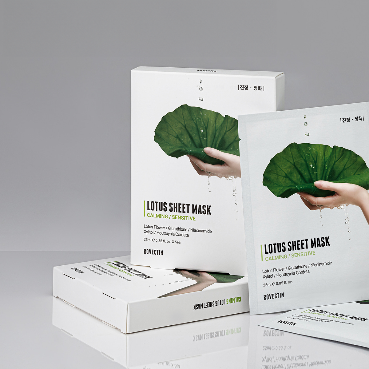 ROVECTIN Calming Lotus Sheet Mask 25ml (1ea / 5ea / 10ea) - DODOSKIN