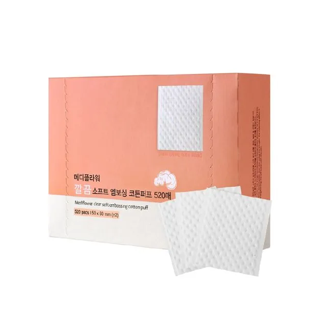 MediFlower Clear Soft Embossing Cotton Puff 520 pads - Dodoskin