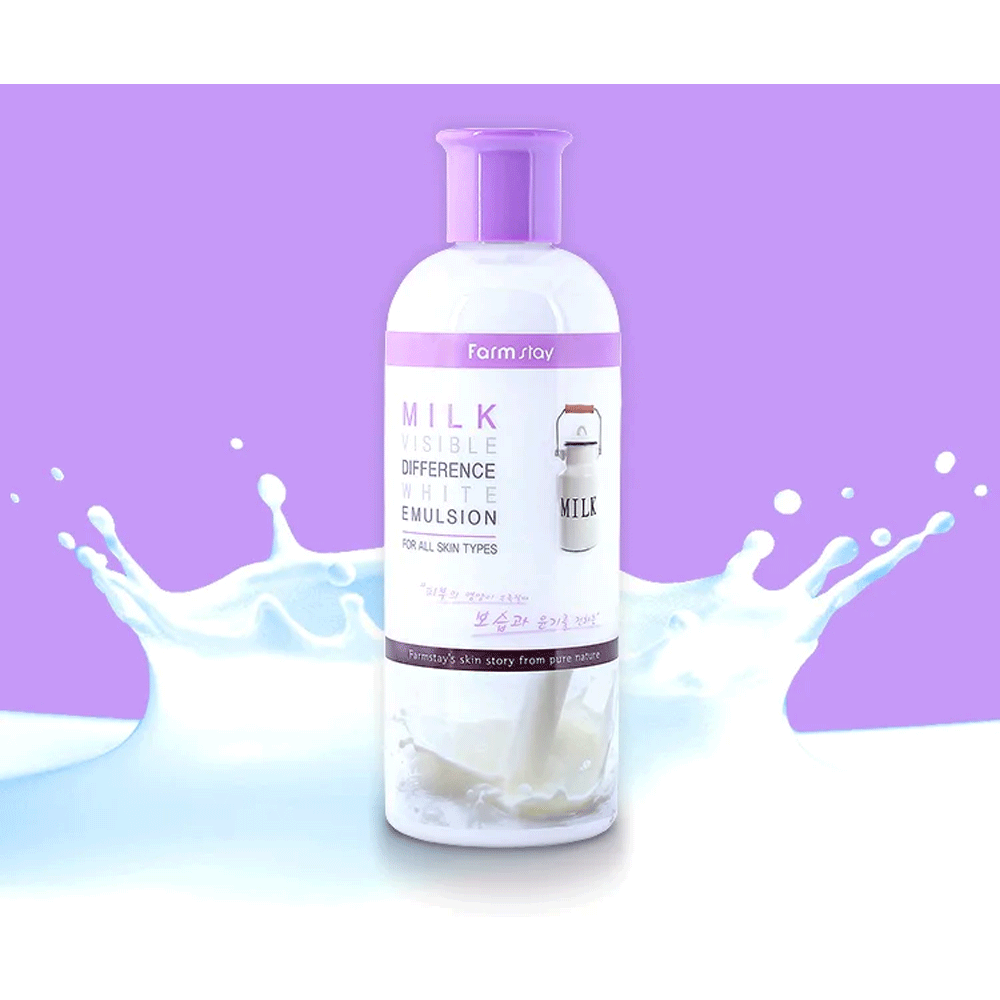 Farmstay Milk Visible Difference White Emulsion 350ml - DODOSKIN