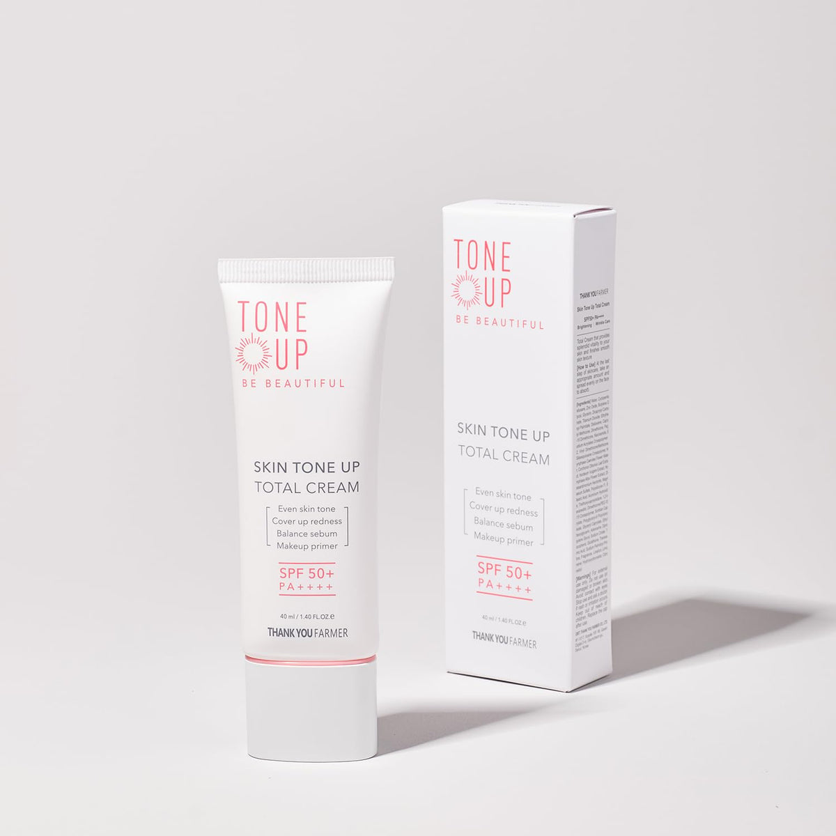 (Matthew검수) THANK YOU FARMER Skin Tone Up Total Cream SPF50+ PA++++ 40ml - DODOSKIN