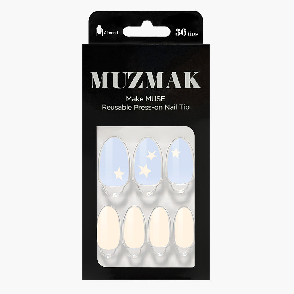 MUZMAK Nail Tips 36pcs #Starry(Almond)