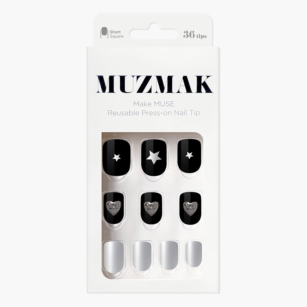 MUZMAK Nail Tips 36pcs #Dazed(Short Square)