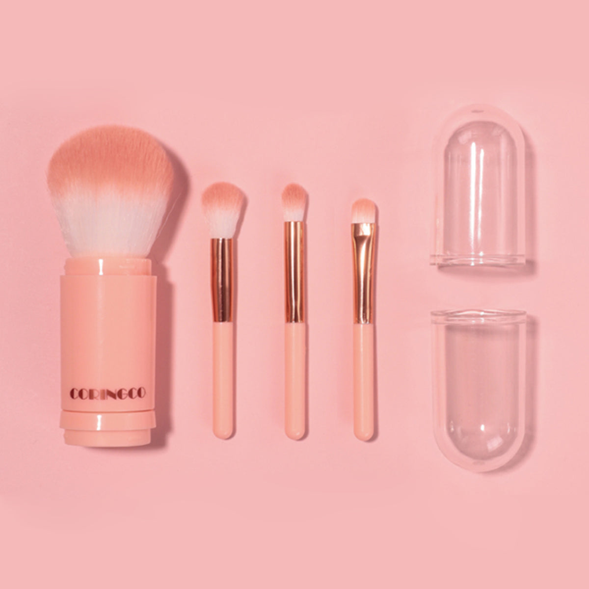 Coringco Cotton Candy Capsule Makeup Brush Set 4 in 1