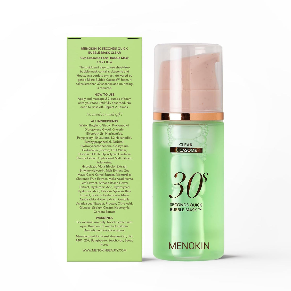 Menokin 30 segundos máscara de burbujas rápida 95ml