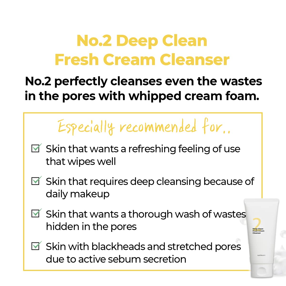 numbuzin No.2 Deep Clean Fresh Cream Cleanser 120ml - DODOSKIN