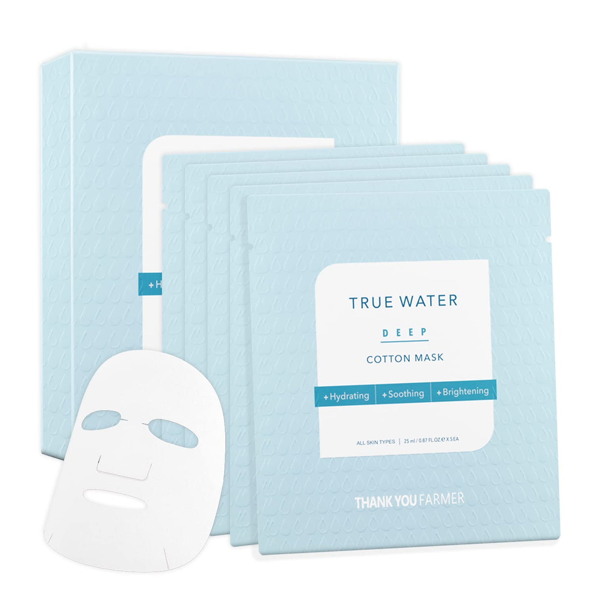 (Matthew) THANK YOU FARMER True Water Deep Cotton Mask 25ml X 5 Pads - DODOSKIN