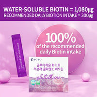 BOTO Glutathione White Low molecular Collagen C Biotin 4g (30 Sticks)