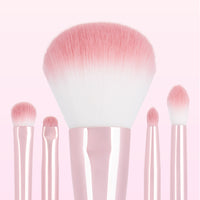 Coringco Pink Roll Makeup Brush Set 6pcs