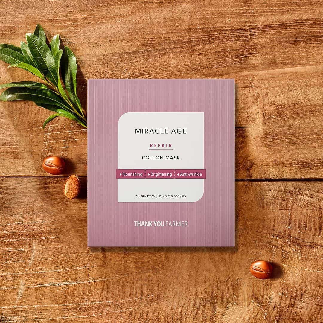 (Matthew검수) THANK YOU FARMER Miracle Age Repair Cotton Mask 25ml X 5 Pads - DODOSKIN