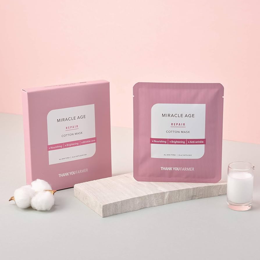 (Matthew검수) THANK YOU FARMER Miracle Age Repair Cotton Mask 25ml X 5 Pads - DODOSKIN