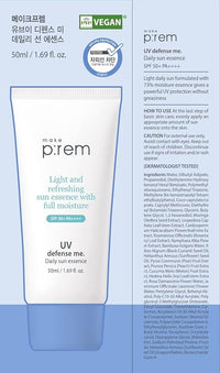 make p:rem UV Defense Me. Daily Sun Essence SPF 50+ PA++++ 50ml - DODOSKIN