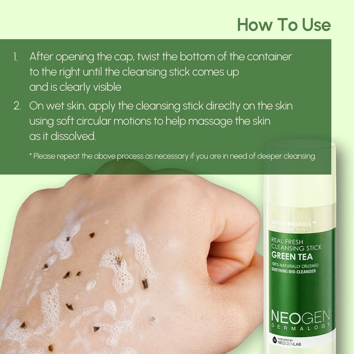 NEOGEN Real Fresh Cleansing Stick Green Tea 80g - DODOSKIN