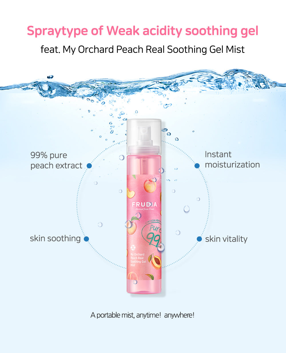 (Matthew) FRUDIA My Orchard Peach Real Soothing Gel Mist 125ml - DODOSKIN