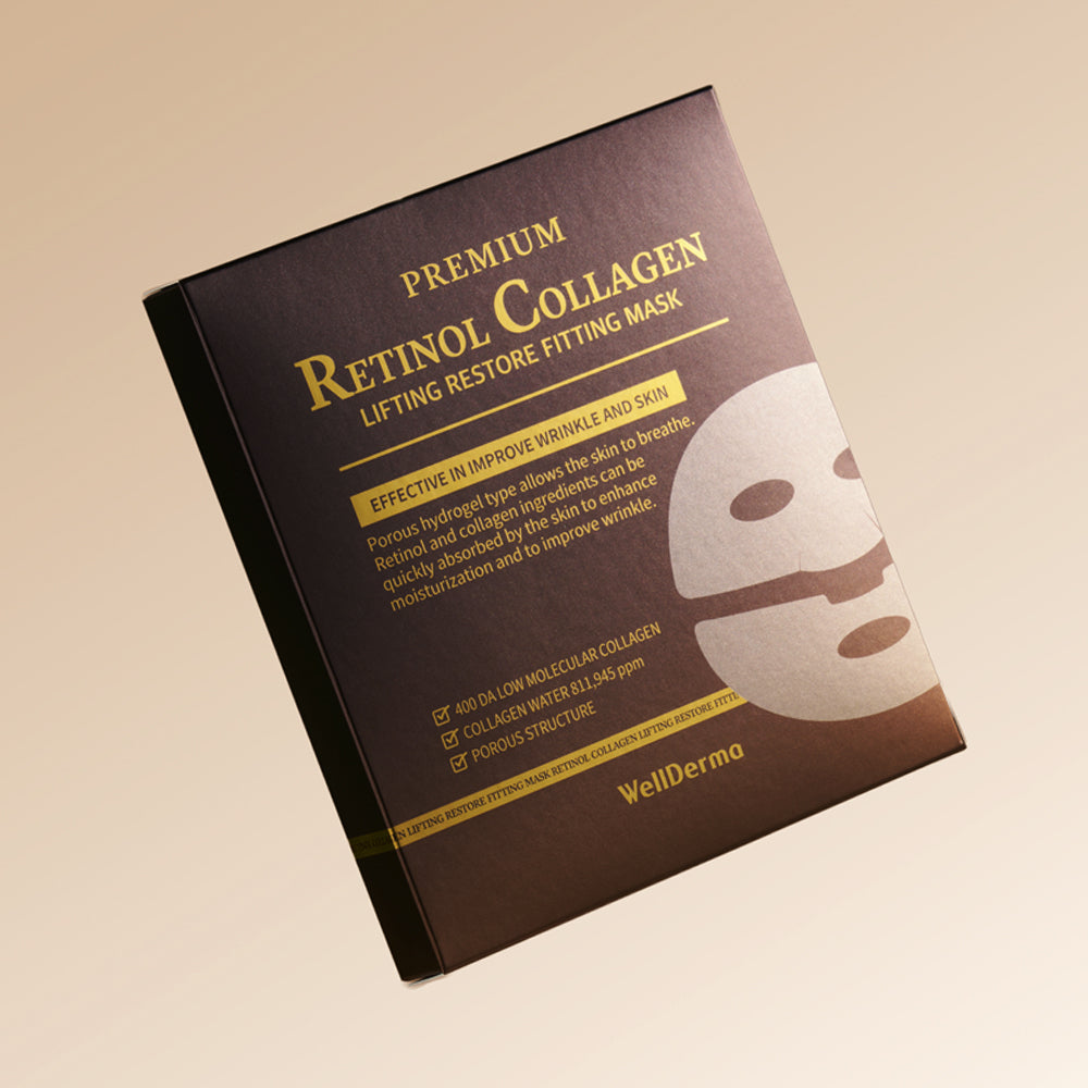 WellDerma Premium Retinol Collagen Lifting Fitting Mask Pack 4 Sheets