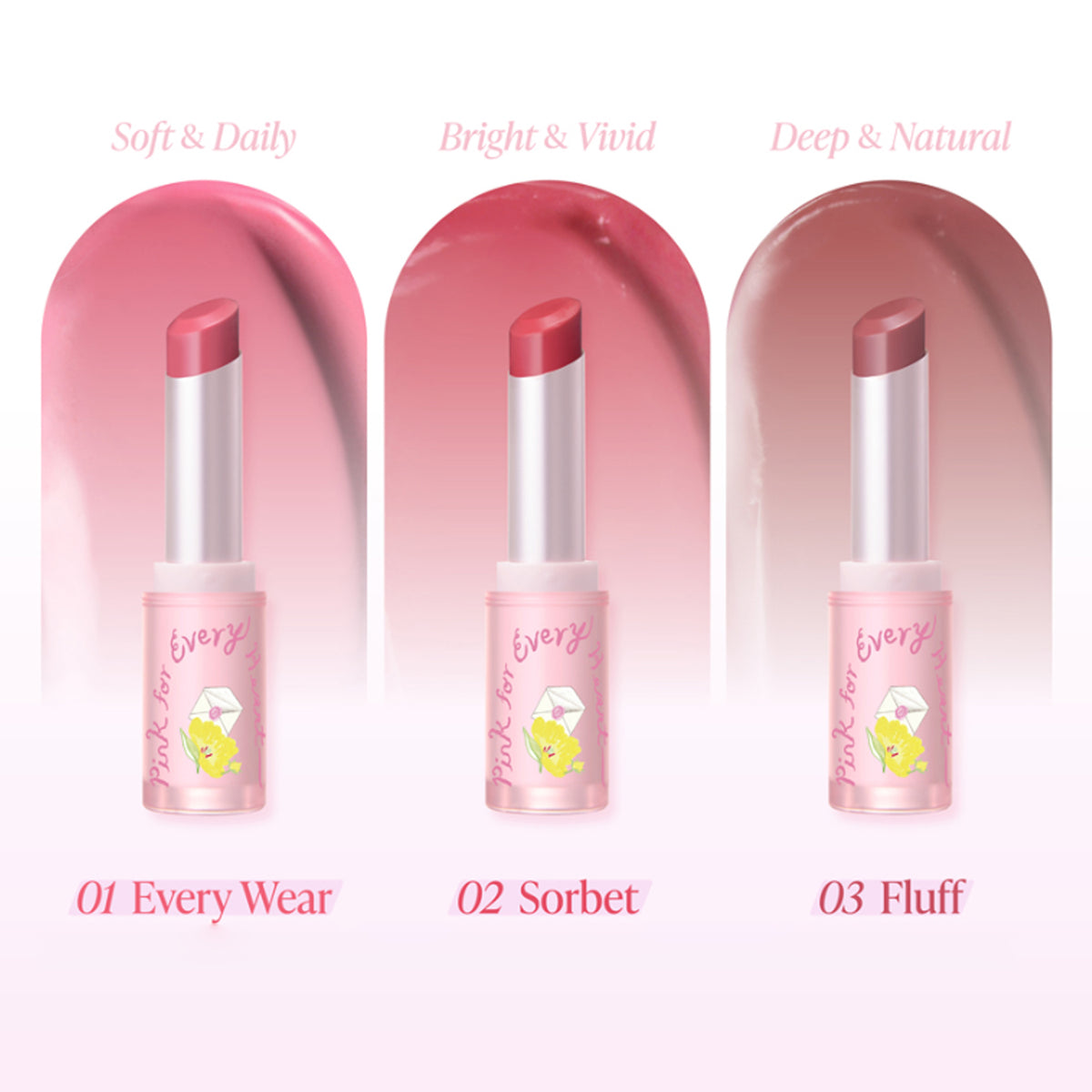 AGE20's Pink for Every Heart Edition Care Glow Lip Balm 3 Colors