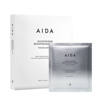 AIDA Glutathione Brightening Mask, 38g, four sheets designed to enhance skin tone and promote a radiant complexion.