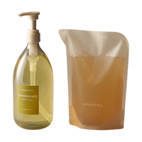 AROMATICA Lemongrass Body Wash 1L + Refill 500ml Set