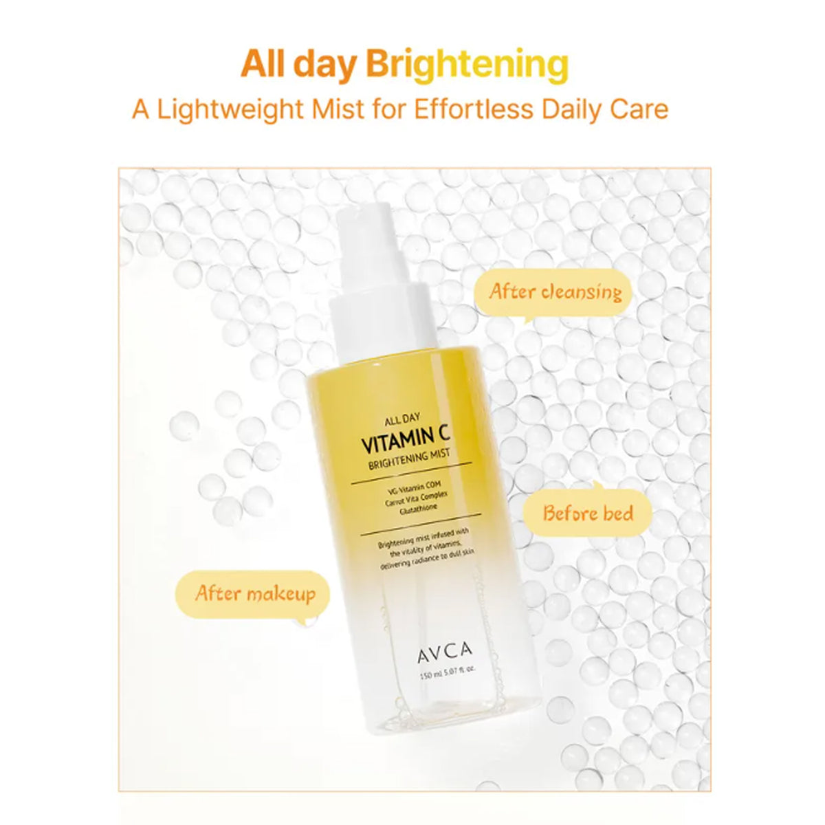 AVCA durante todo el día de vitamina C Brighting Mist 150ml