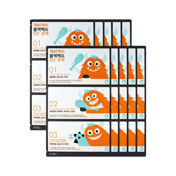 A'PIEU Goblin Blackhead 3-Step Nose Pack 3ea