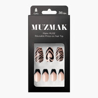 MUZMAK Nail Tips 36pcs #Awesome Zebra(Coffin)