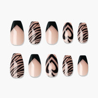 MUZMAK Nail Tips 36pcs #Awesome Zebra(Coffin)